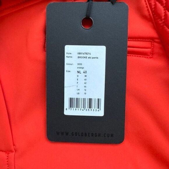 GOLDBERGH pippa Brooke belted quilted flared ski pants Orange US 10 NWT - Picture 2 of 7